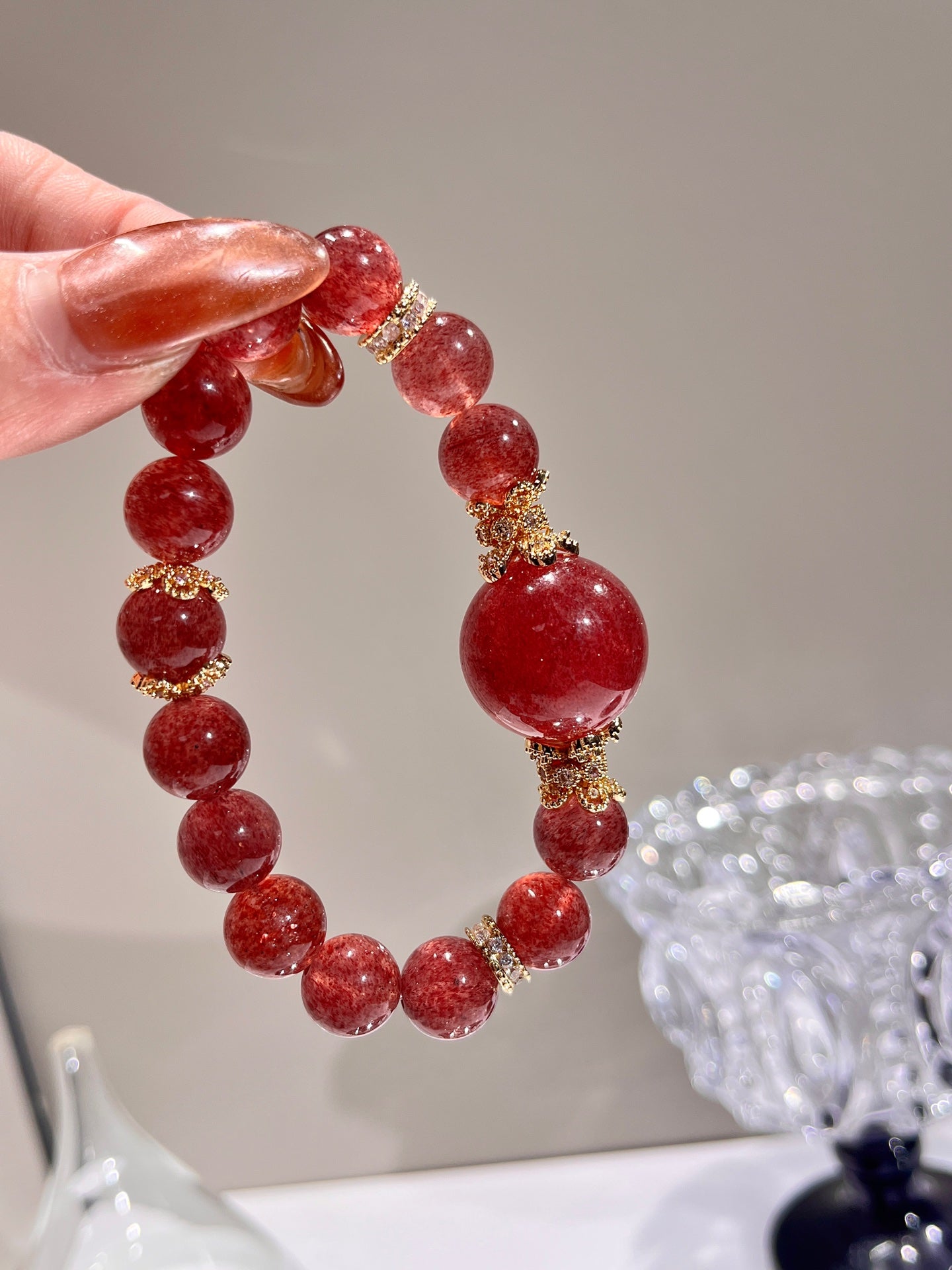 FIERY LOVE - Strawberry Quartz Bracelet