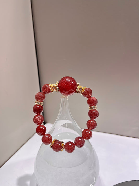 FIERY LOVE - Strawberry Quartz Bracelet