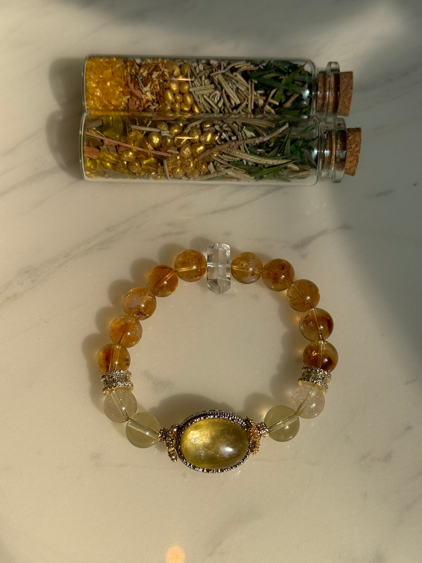 ABUNDANCE CO CREATORS - Golden Rutilated Quartz Bracelets (Come in Pairs)